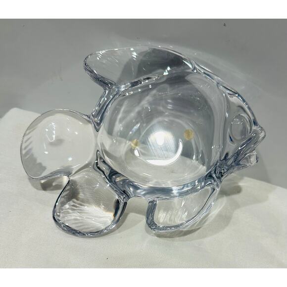 Fish Shaped Candy Trinket Art Vannes France Crystal Ring Dish 2”H x 6.5"L Vtg - Picture 10 of 10